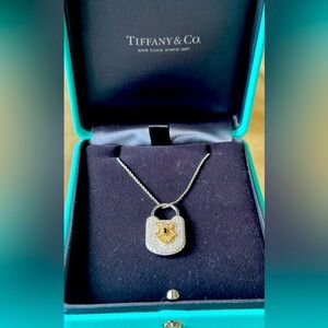 Tiffany & Co.  Diamond lock pendant Necklace